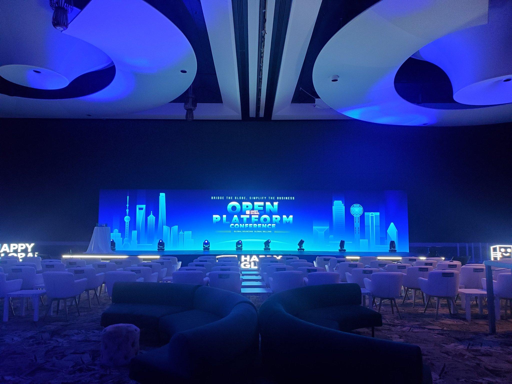 Stage LED wall lighting a packed general session room
