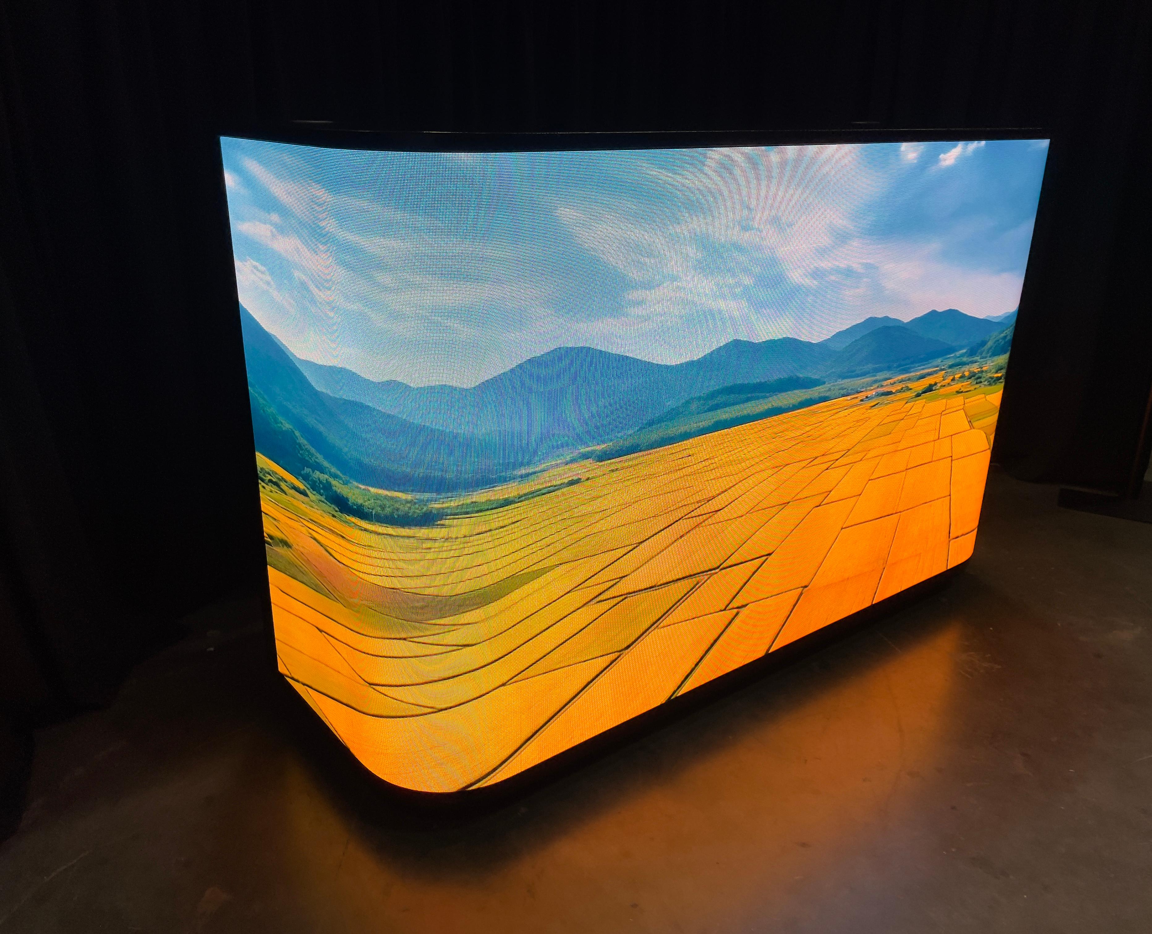 66-inch LED counter wrapping the front and corners